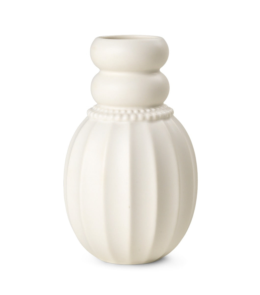 Dottir Samsurium pearlpuff vase, hvid - 183x112mm. - Bahne